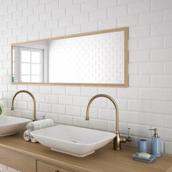 Revestimento Branco Brilho Biselado 10x20 - Emisan Azulejos