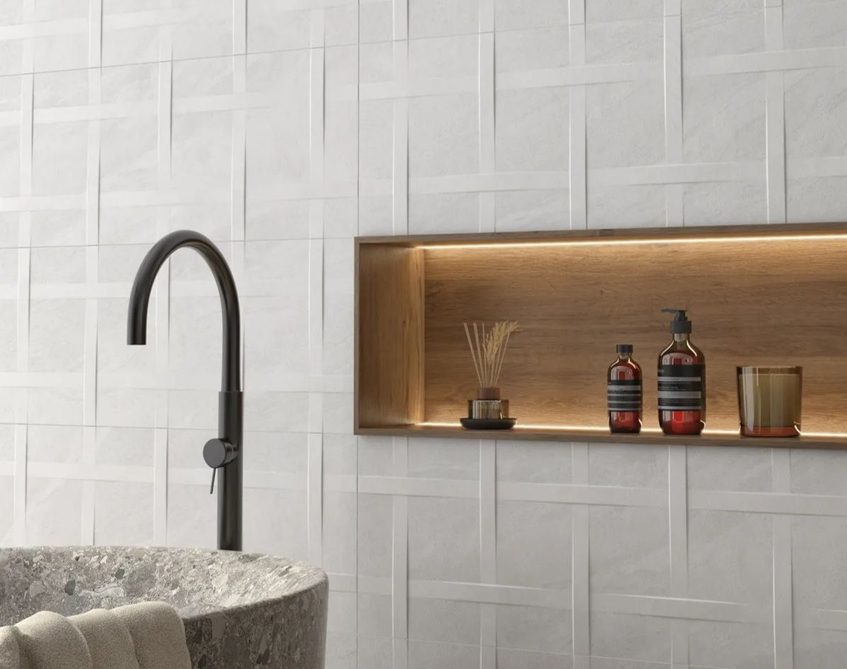 Silea Art Branco 30x90 - Banheiros Silea Art Branco 30x90 - Emisan Azulejos